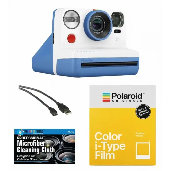 Polaroid Now Anında Film Kamerası + Film + Bez