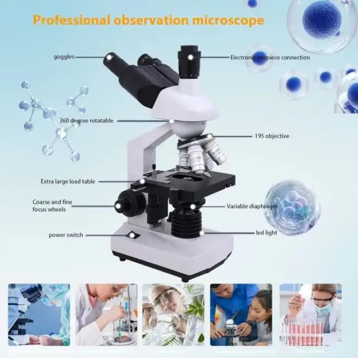 Poothoh Bileşik trinoküler Mikroskop 40X-5000X Büyütme