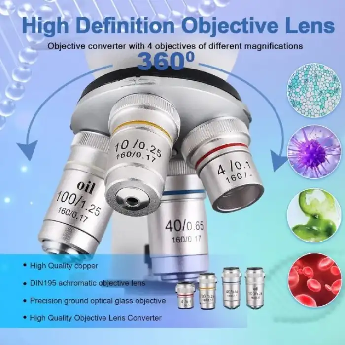 Poothoh Bileşik trinoküler Mikroskop 40X-5000X Büyütme
