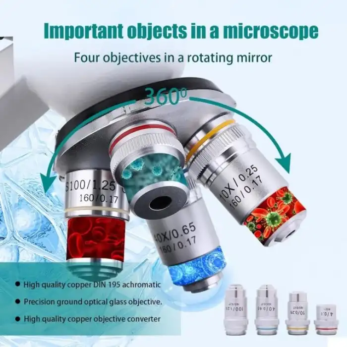 Poothoh Bileşik trinoküler Mikroskop 40X-5000X Büyütme