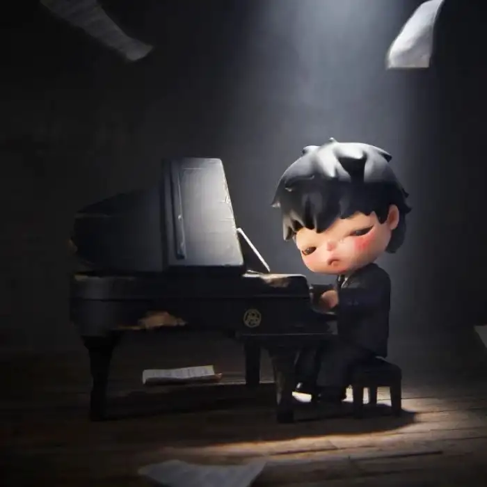 POP MART Hirono Piyanist Figür