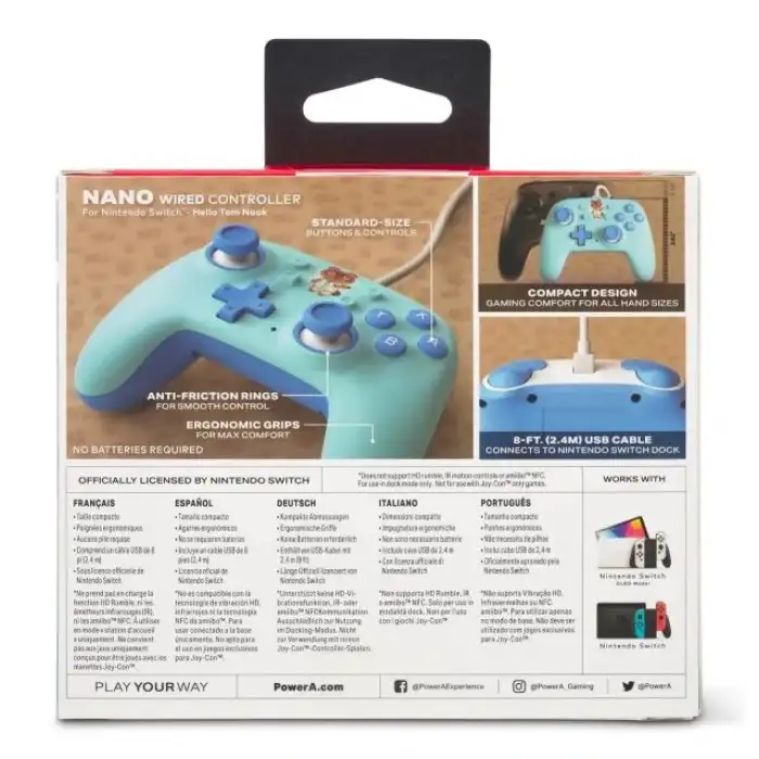 PowerA Nano Kablolu Oyun Kolu - Nintendo Switch Mario Bros