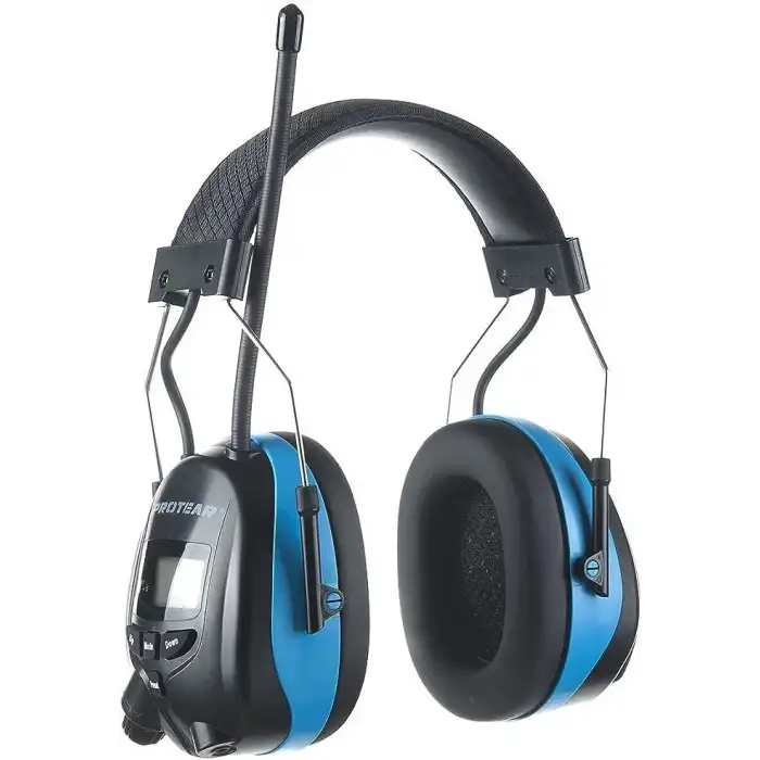 PROTEAR Bluetooth AM FM Radyo Kulaklıklar, 25dB Kulak Koruma - Açık Mavi