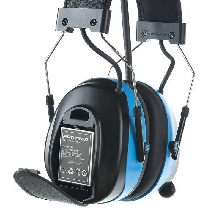 PROTEAR Bluetooth AM FM Radyo Kulaklıklar, 25dB Kulak Koruma - Açık Mavi
