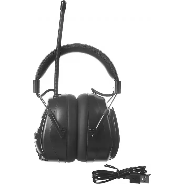 PROTEAR Bluetooth AM FM Radyo Kulaklıklar, 25dB Kulak Koruma - Siyah