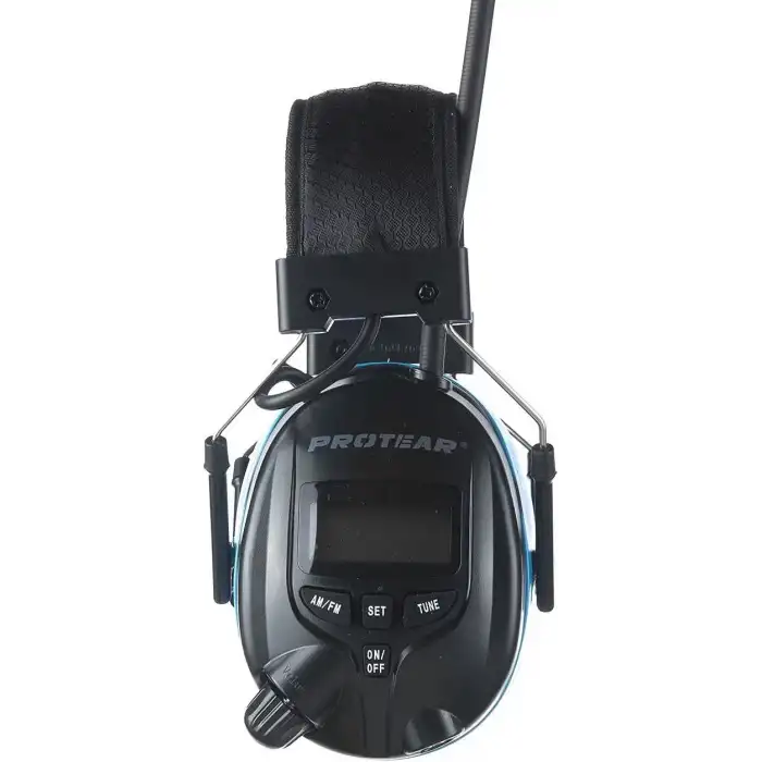 PROTEAR Dijital AM FM Radyo Kulaklıklar, 25dB Kulak Koruma - Açık Mavi
