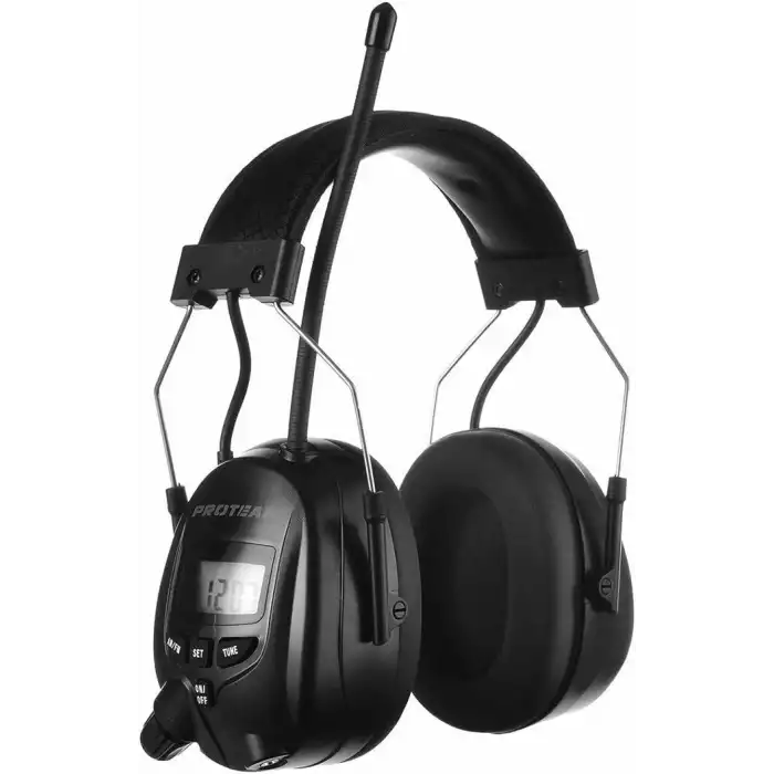 PROTEAR Dijital AM FM Radyo Kulaklıklar, 25dB Kulak Koruma - Siyah