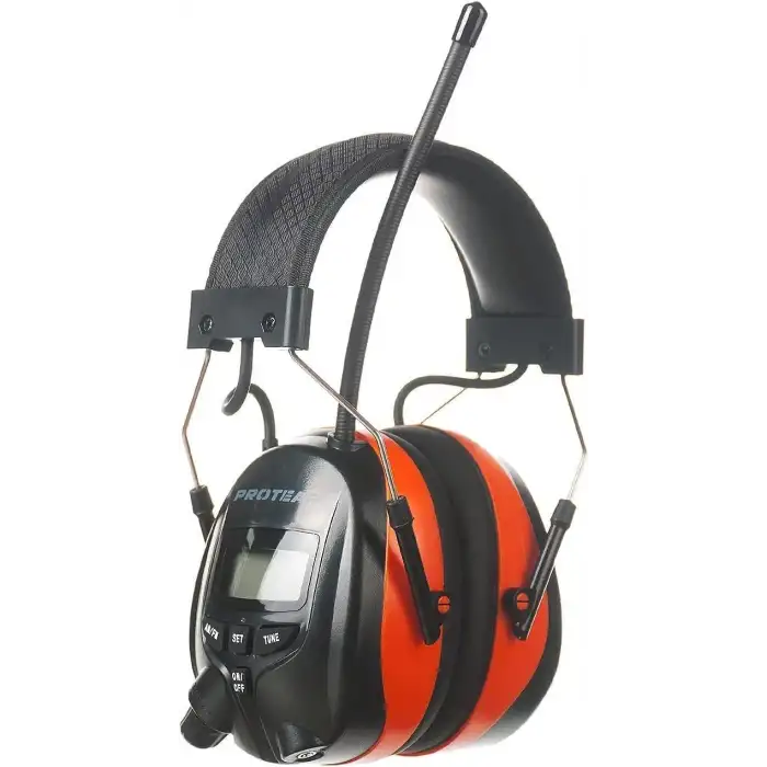 PROTEAR Dijital AM FM Radyo Kulaklıklar, 25dB Kulak Koruma - Turuncu