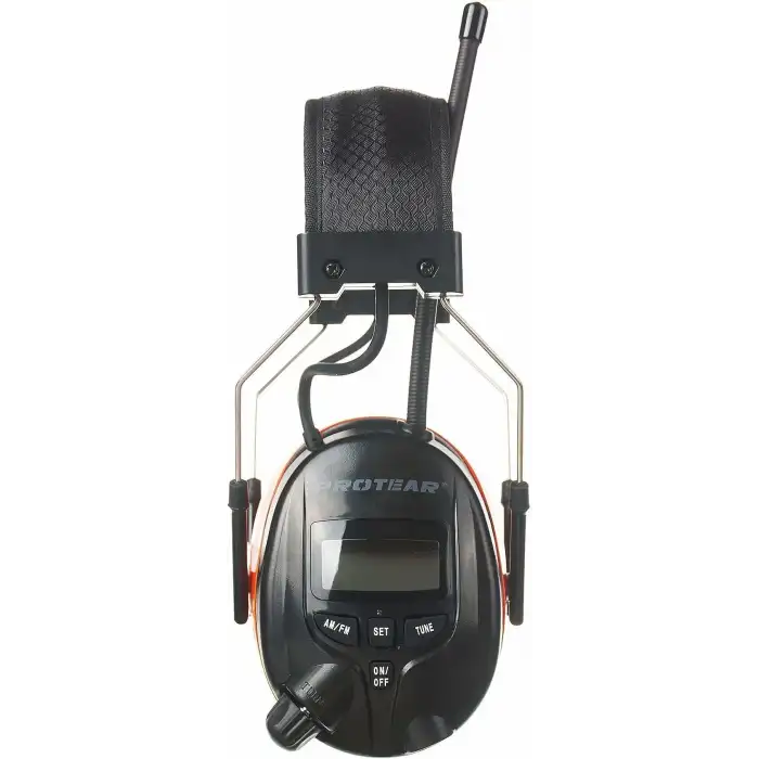 PROTEAR Dijital AM FM Radyo Kulaklıklar, 25dB Kulak Koruma - Turuncu
