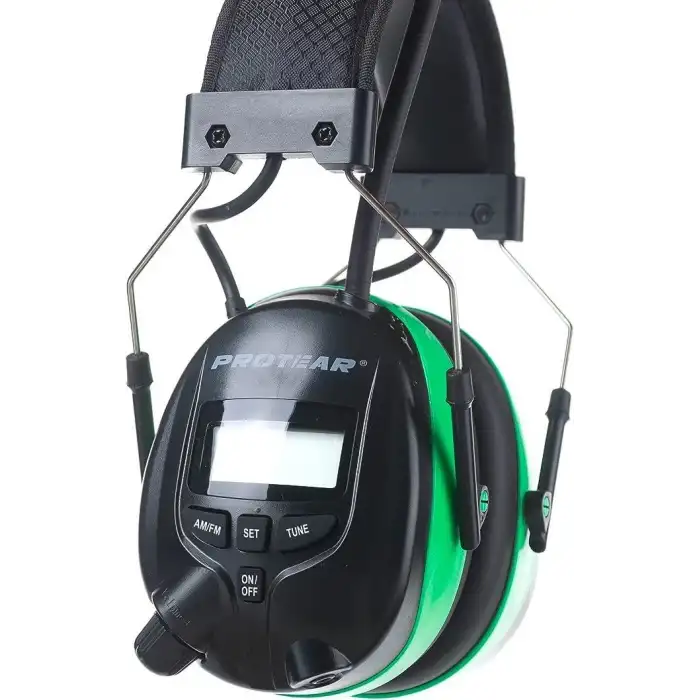 PROTEAR Dijital AM FM Radyo Kulaklıklar, 25dB Kulak Koruma - Yeşil