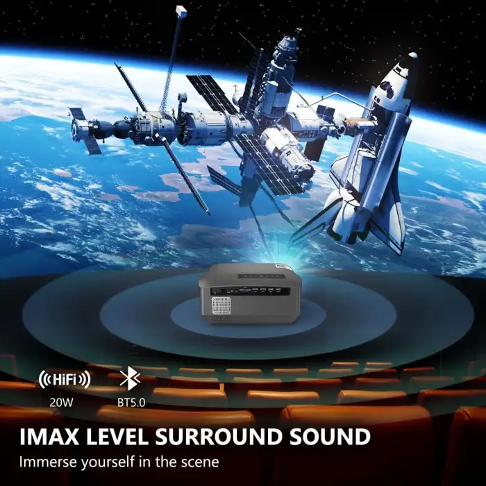 Pxodyda 4K Yüksek Parlaklıkta Dış Mekan Projektörü - Wifi-Bluetooth