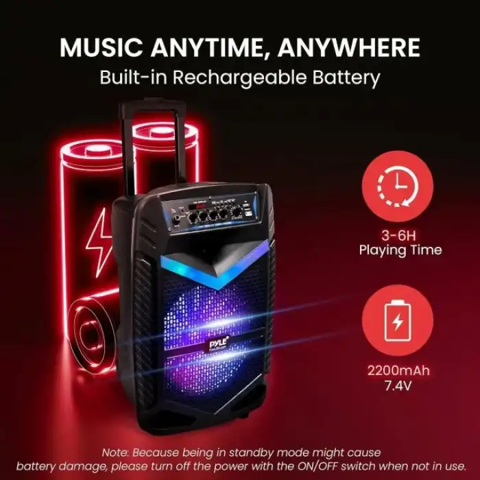 Pyle Taşınabilir Bluetooth PA Hoparlör Sistemi - 600W