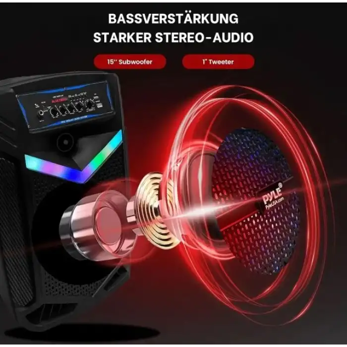 Pyle Taşınabilir Bluetooth PA Hoparlör Sistemi - 600W