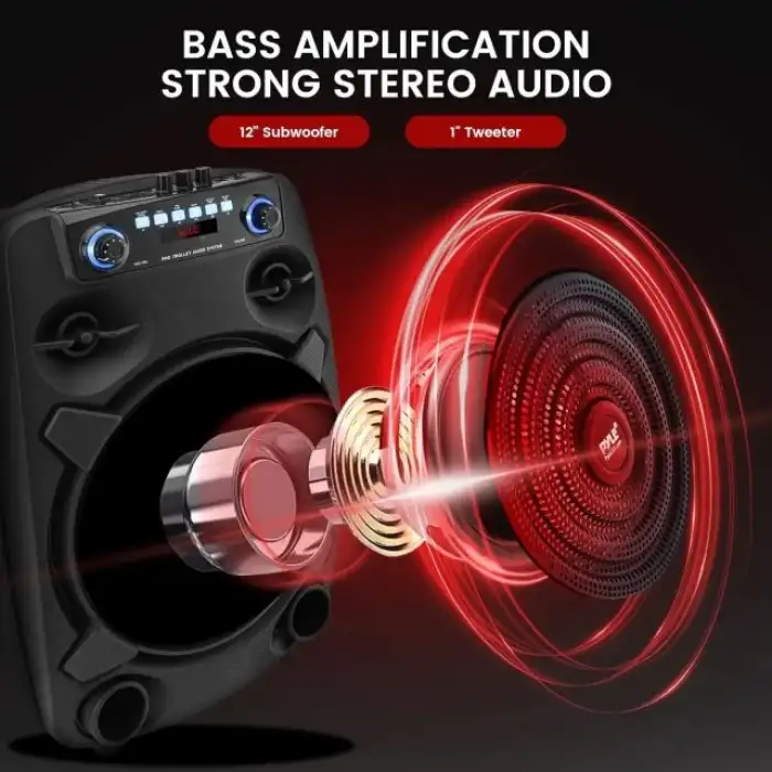 Pyle Taşınabilir Bluetooth PA Hoparlör Sistemi PPHP127B