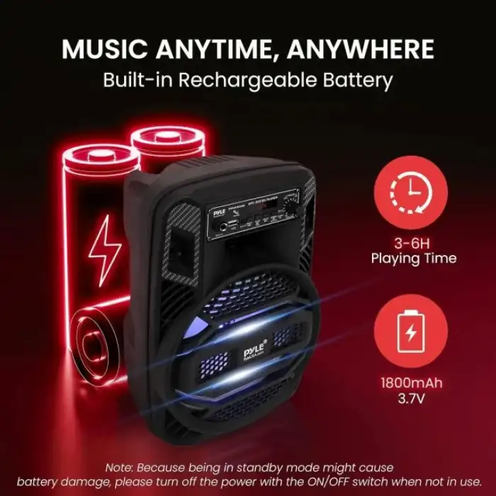 Pyle Taşınabilir Bluetooth PA Hoparlör Sistemi PPHP835B