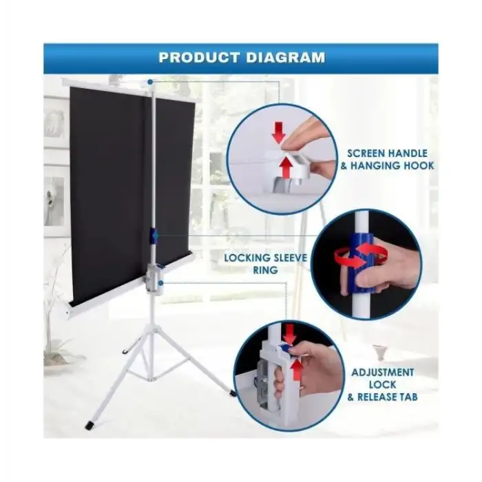 Pyle Tripod Standı 40-İnç Projektör Perdesi