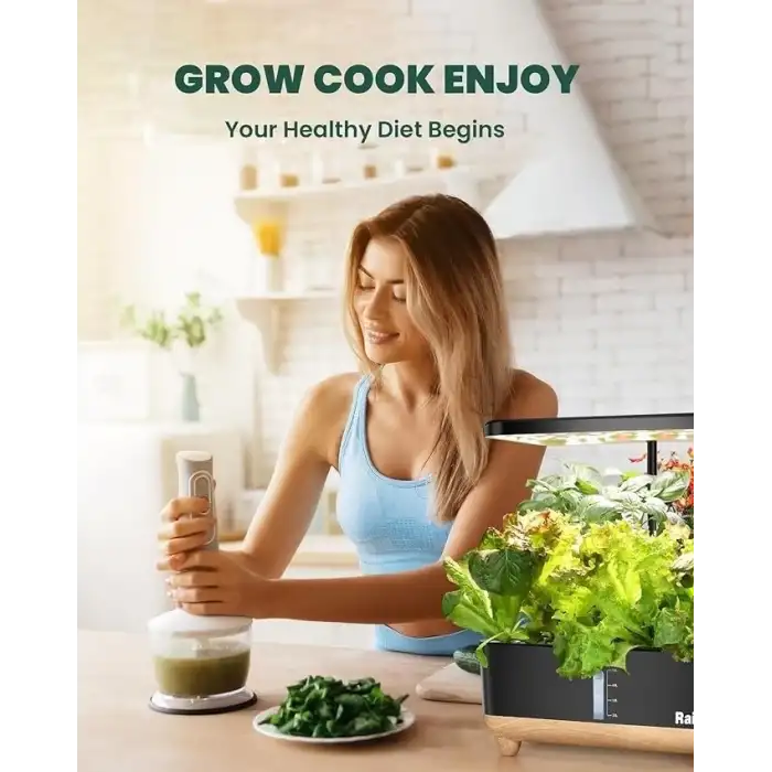 Rainpoint Hidroponik Yetiştirme Sistemi 5L - 13 Baklalı, Bahçe Sistemi, Siyah