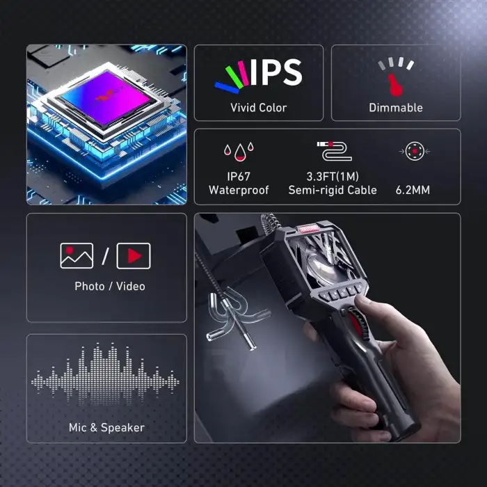 Ralcam 2 Yönlü Eklemli Endoskop Kamerası 6.2mm - 1m Kablo