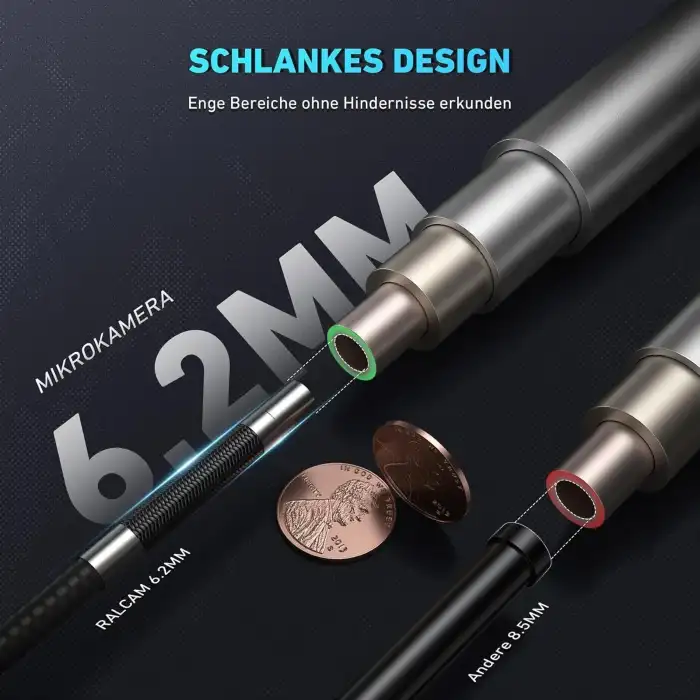 Ralcam 210° Eklemli Boroskop Endoskop Kamerası 4.3 Inc - 6.2mm - 1m Kablo