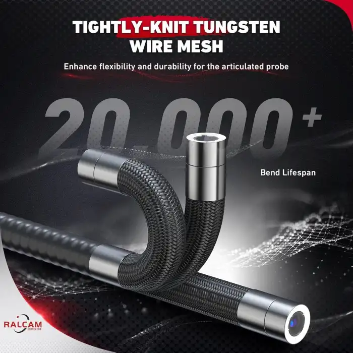 Ralcam 4.3 Inc LCD Ekran, 8.5mm Eklemli Borescope Muayene Kamerası - 1m