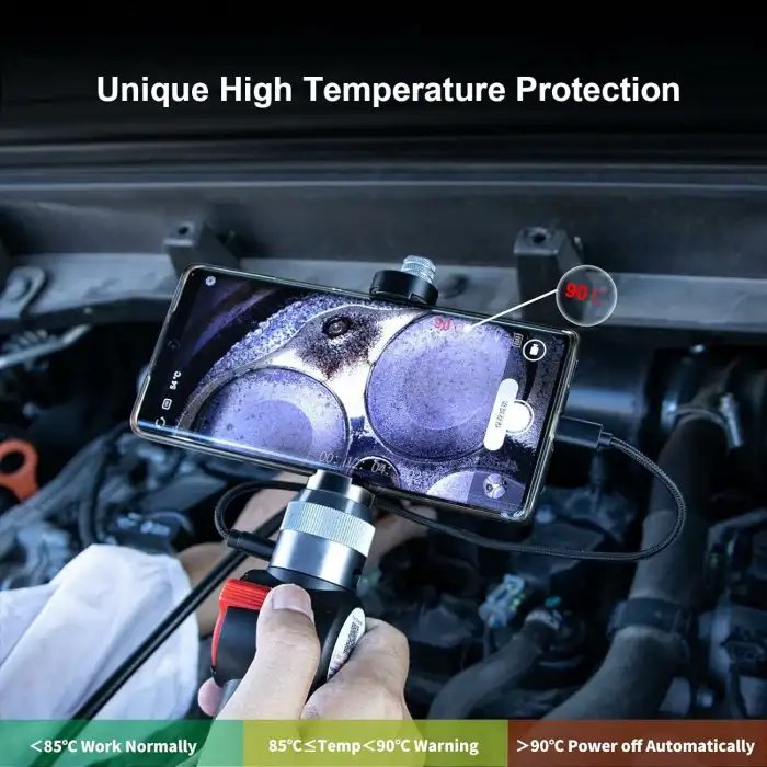 Ralcam Mafsallı Boroskop, İki Yönlü 180 Derece 8.5mm Lens IP67 Su Geçirmez