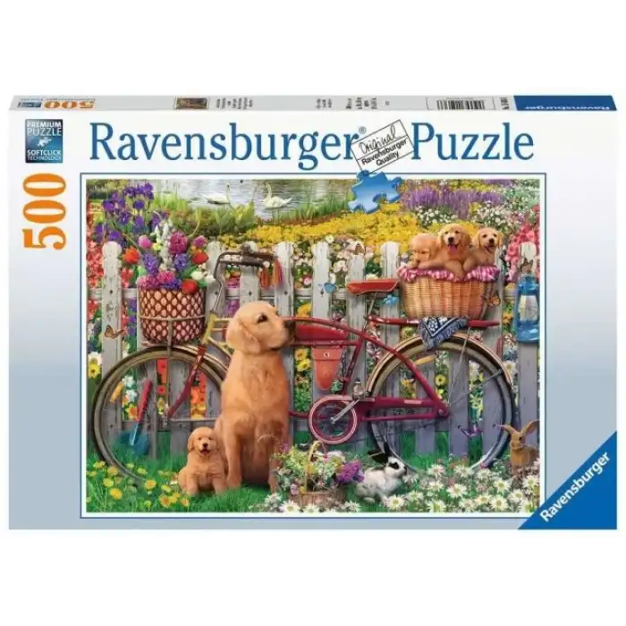 Ravensburger Bahçedeki Sevimli Köpekler 500 Parça Puzzle - 15036
