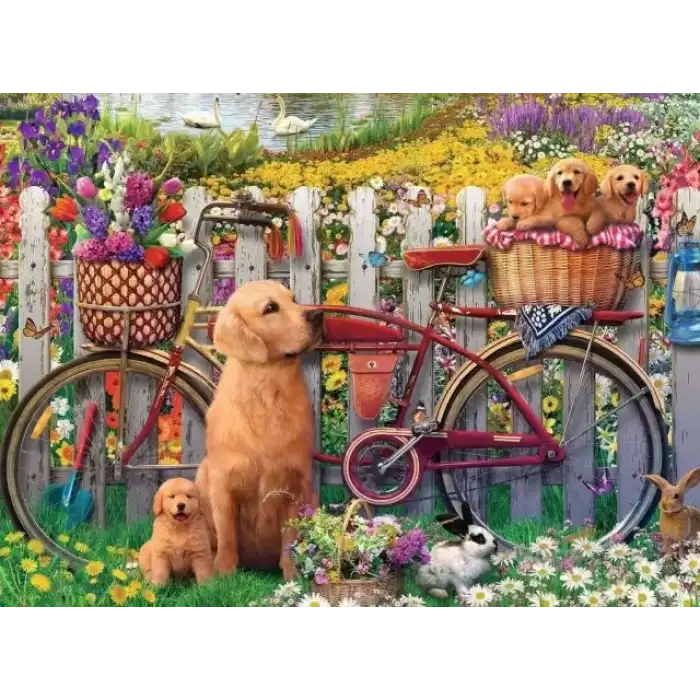 Ravensburger Bahçedeki Sevimli Köpekler 500 Parça Puzzle - 15036