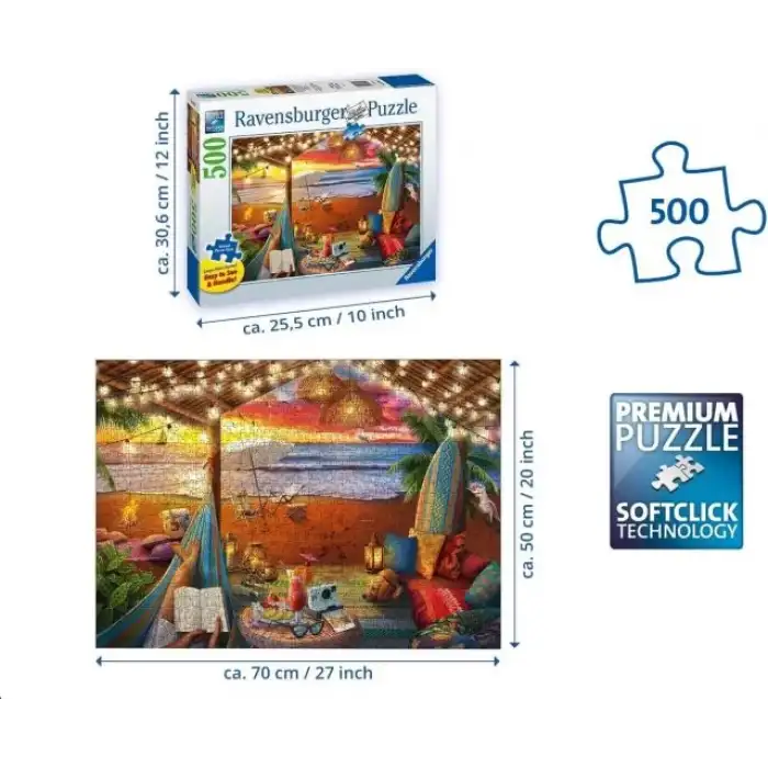 Ravensburger Cosy Cabana 500 PC Yapboz Büyük Format - 16795