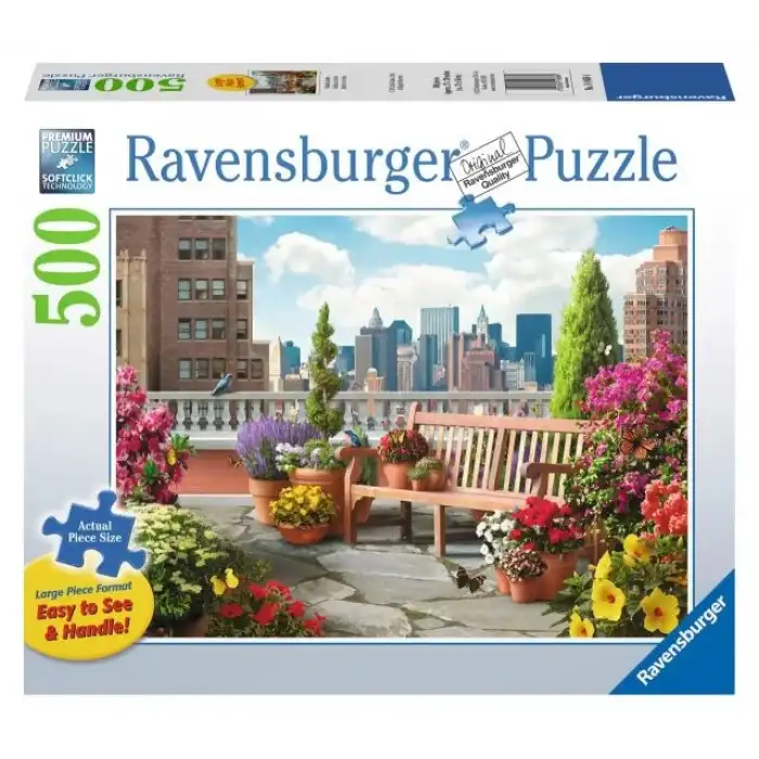 Ravensburger Rooftop Garden 500 Parça Geniş Format Yapboz