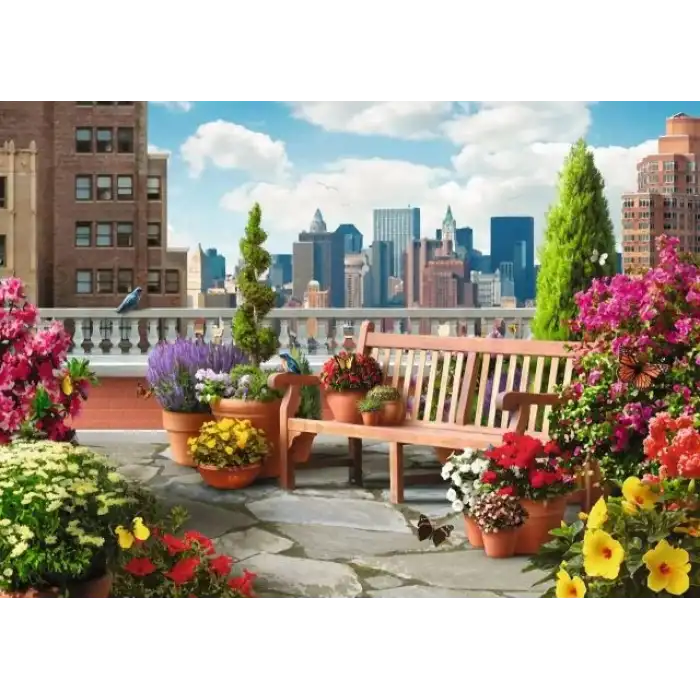 Ravensburger Rooftop Garden 500 Parça Geniş Format Yapboz