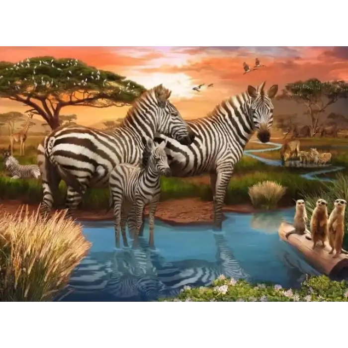 Ravensburger Zebra 500 Parça Puzzle - 17376 - 48.2 x 35.5 cm