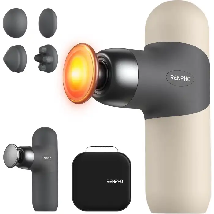RENPHO Mini Isıtmalı Termal Masaj Cihazı, Derin Doku Perküsyon - Gri