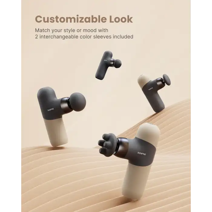 RENPHO Mini Isıtmalı Termal Masaj Cihazı, Derin Doku Perküsyon - Gri