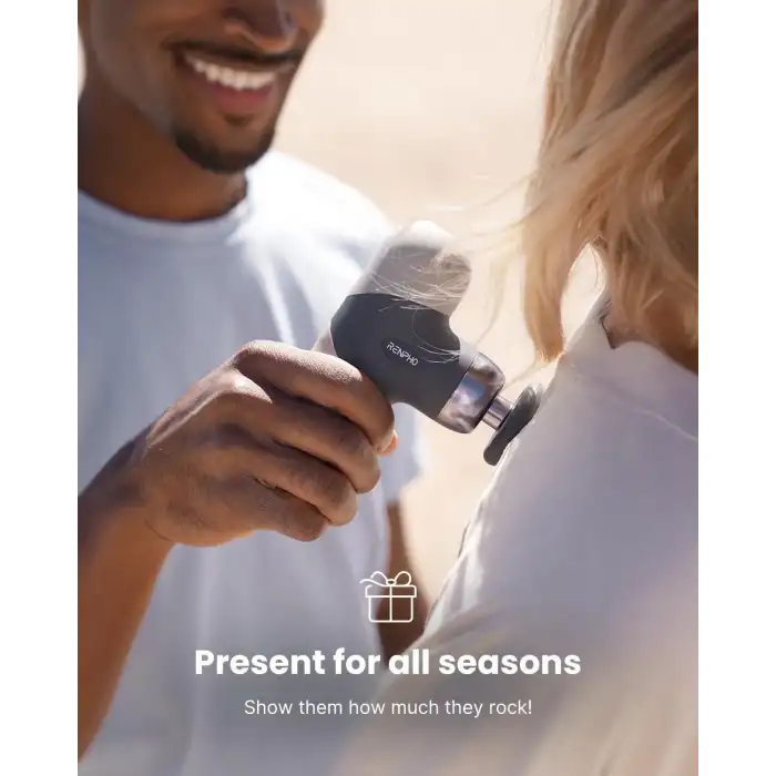 RENPHO Mini Isıtmalı Termal Masaj Cihazı, Derin Doku Perküsyon - Gri