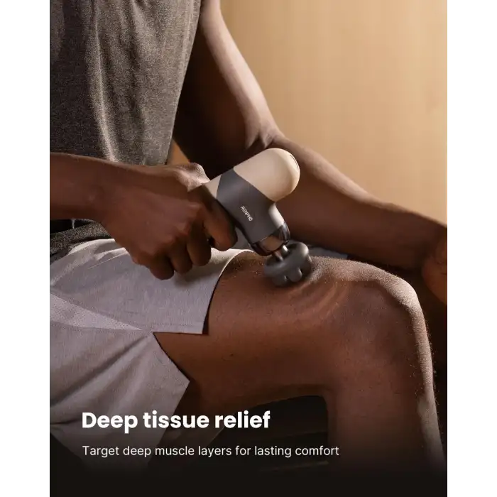 RENPHO Mini Isıtmalı Termal Masaj Cihazı, Derin Doku Perküsyon - Gri