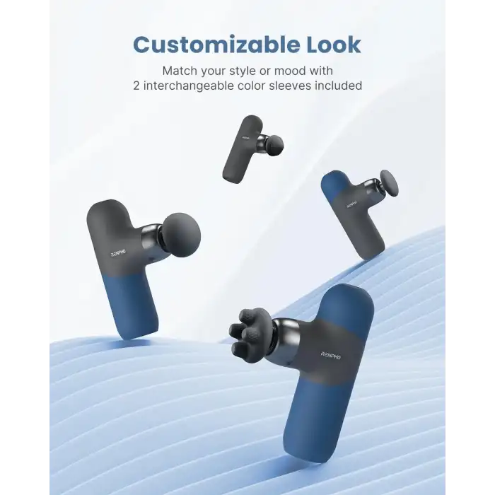 RENPHO Mini Isıtmalı Termal Masaj Cihazı, Derin Doku Perküsyon - Lacivert