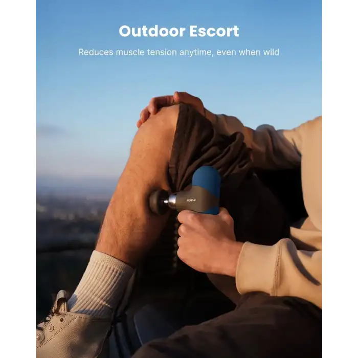 RENPHO Mini Isıtmalı Termal Masaj Cihazı, Derin Doku Perküsyon - Lacivert