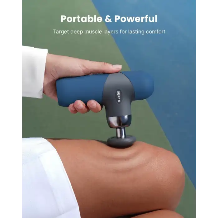 RENPHO Mini Isıtmalı Termal Masaj Cihazı, Derin Doku Perküsyon - Lacivert