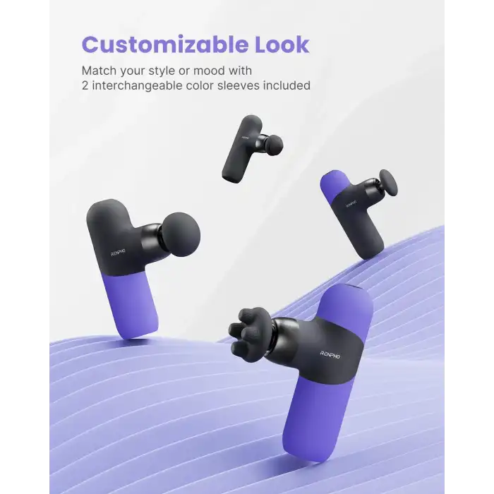 RENPHO Mini Isıtmalı Termal Masaj Cihazı, Derin Doku Perküsyon - Mor