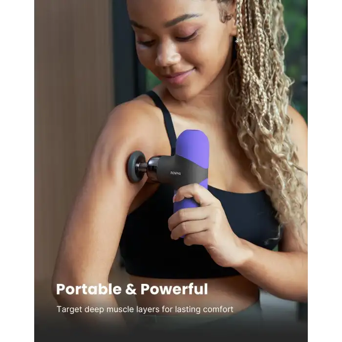 RENPHO Mini Isıtmalı Termal Masaj Cihazı, Derin Doku Perküsyon - Mor
