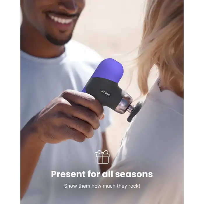 RENPHO Mini Isıtmalı Termal Masaj Cihazı, Derin Doku Perküsyon - Mor