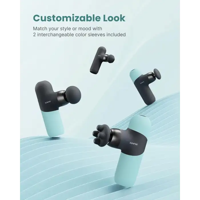 RENPHO Mini Isıtmalı Termal Masaj Cihazı, Derin Doku Perküsyon - Nane