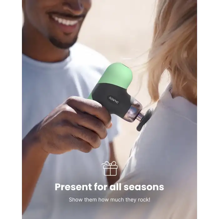 RENPHO Mini Isıtmalı Termal Masaj Cihazı, Derin Doku Perküsyon - Nane Aroma