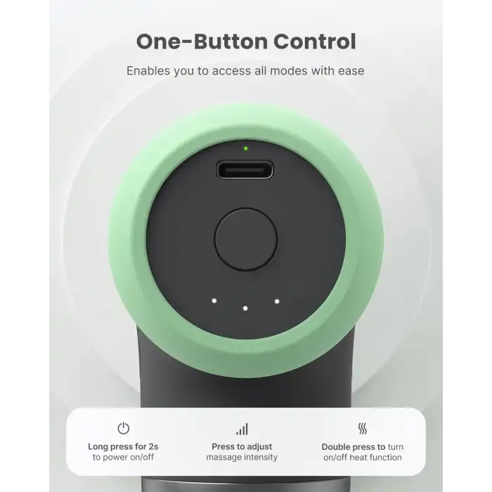 RENPHO Mini Isıtmalı Termal Masaj Cihazı, Derin Doku Perküsyon - Nane Aroma