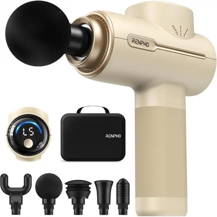 RENPHO Sırt ve Boyun İçin Taşınabilir Perküsyon Masaj Aleti - Krem
