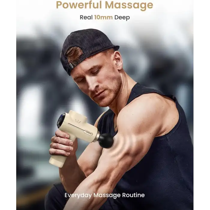 RENPHO Sırt ve Boyun İçin Taşınabilir Perküsyon Masaj Aleti - Krem