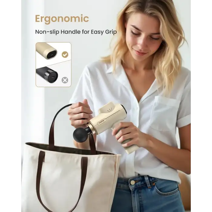 RENPHO Sırt ve Boyun İçin Taşınabilir Perküsyon Masaj Aleti - Krem