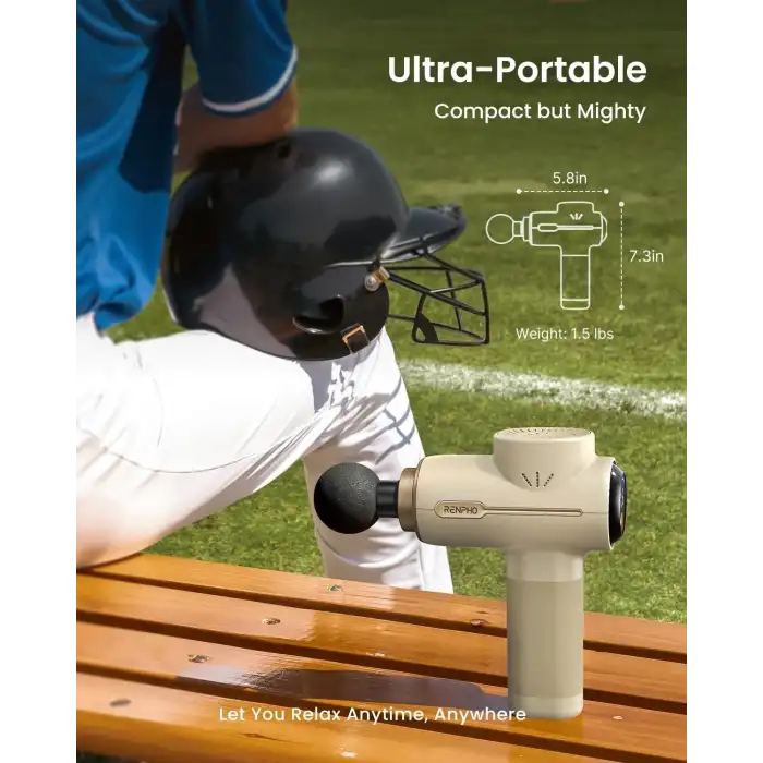 RENPHO Sırt ve Boyun İçin Taşınabilir Perküsyon Masaj Aleti - Krem