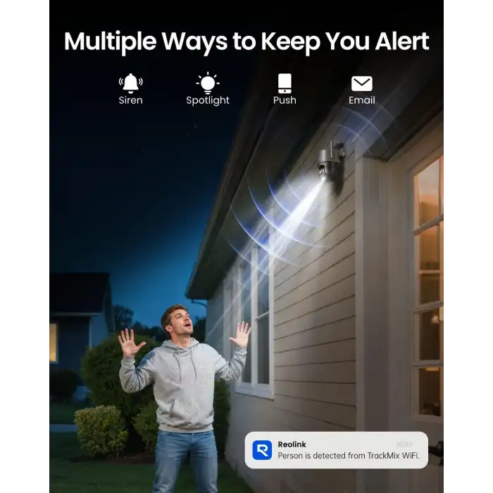REOLINK 4K Kablolu WiFi Dış Mekan Kamerası, 8MP Çift Lensli 360 PTZ Kamera