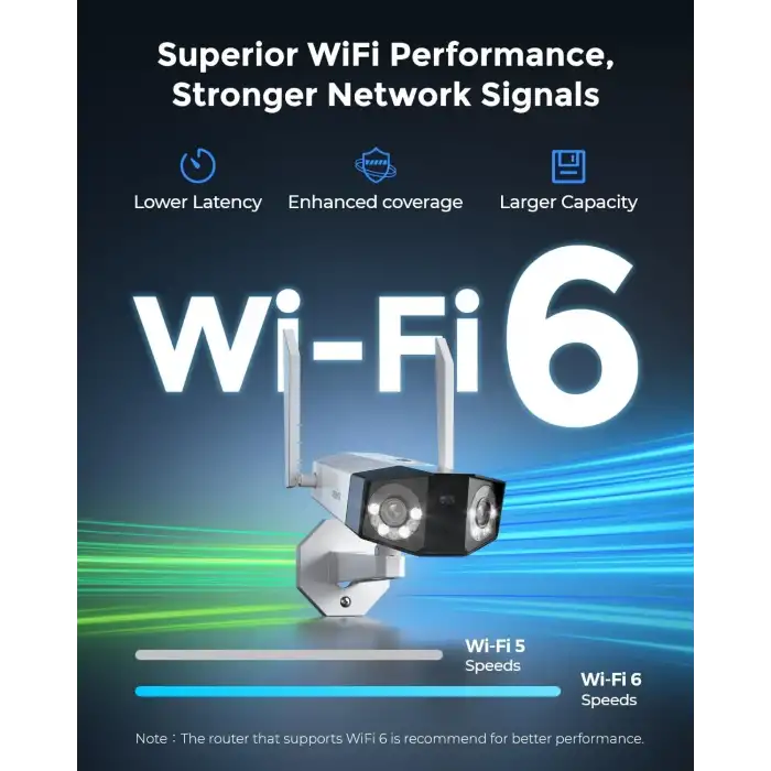 REOLINK 4K WiFi Güvenlik Kamerası, 180° Ultra Geniş Açı, Tak-Çalıştır
